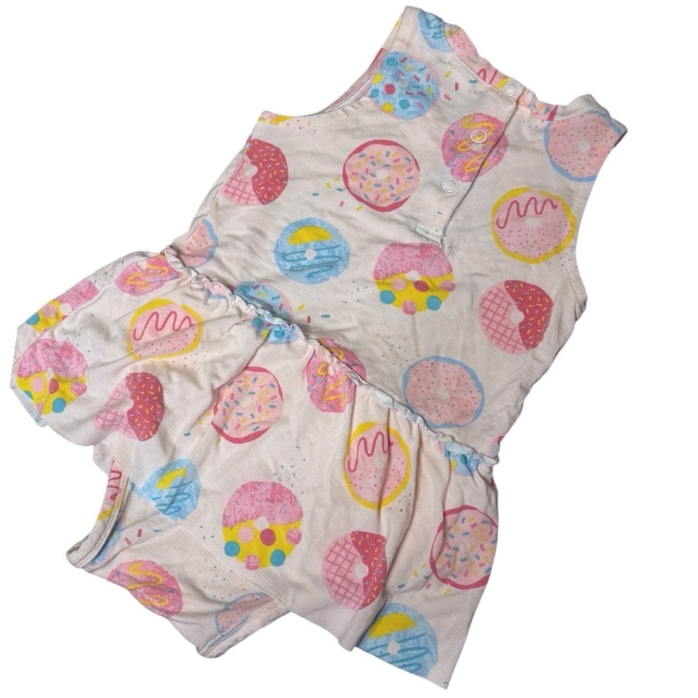 Angel Dear Bamboo Donut Print Peplum Romper Dress | 18–24M - Picture 2 of 5